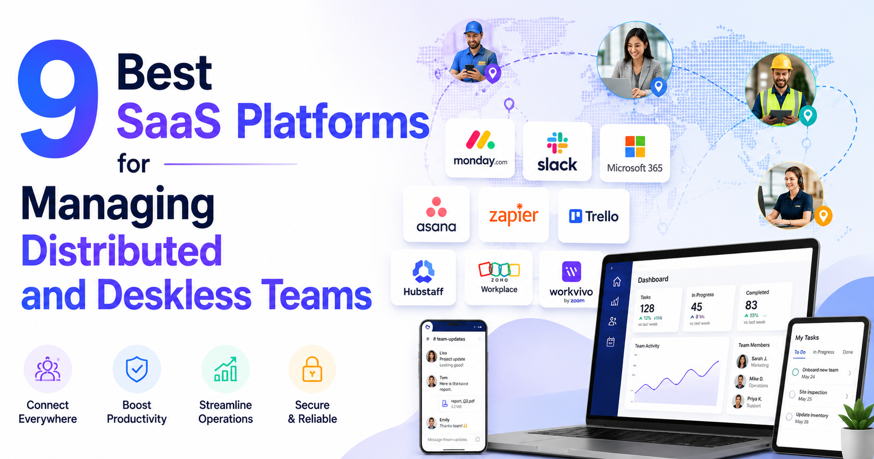 9 Best SaaS Platforms for Managing Distributed and Deskless Teams